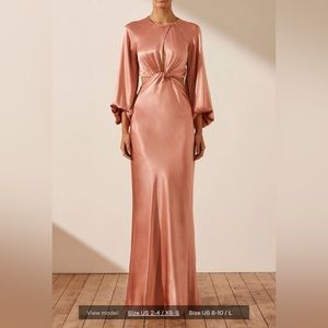 La Lune Twist Front Cut Out Maxi Dress - Antique Rose